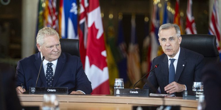 Ontario Premier Doug Ford and Mark Carney