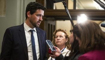 Minister of Justice and Attorney General of Canada and Minister responsible for the Atlantic Canada Opportunities Agency Sean Fraser speaks with reporters  before the Liberal party caucus meeting in West Block  on June 3, 2025.