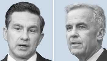 Pierre Poilievre, left, and Mark Carney. The Hill Times photographs by Andrew Meade